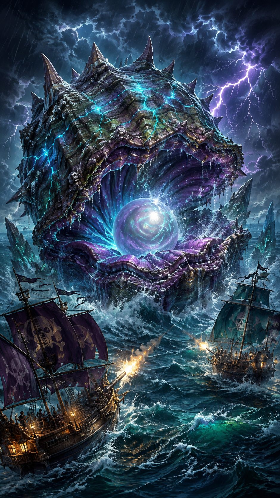 The Clam mode card: something enormous stirring beneath the shallows