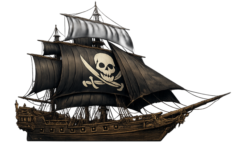 The Dark Pearl, a shadowy warship