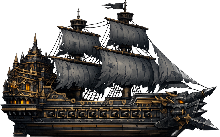 The Dread, a black-sailed warship