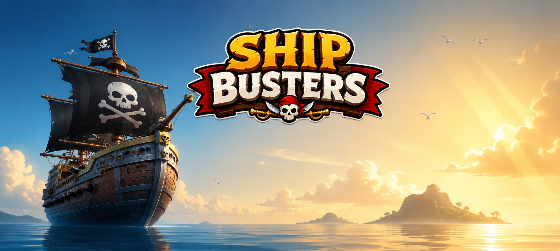 Ship Busters key art with wordmark